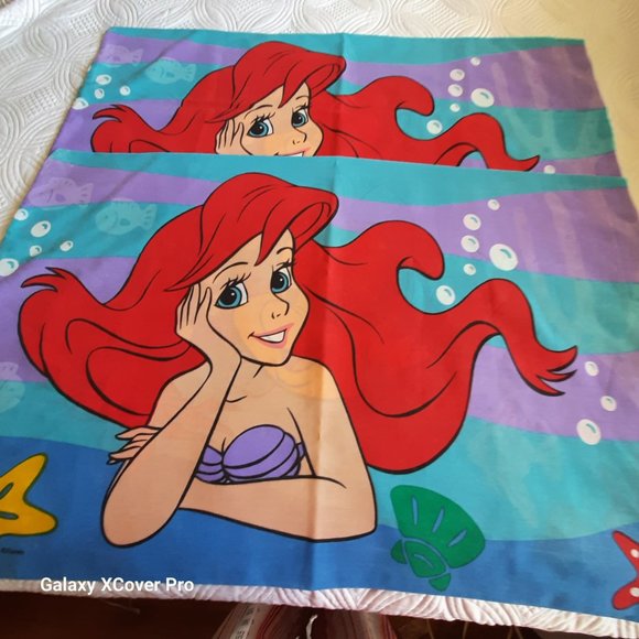 Disney Ariel  and Flounder Pillowcases.  Set of two. - Picture 2 of 4